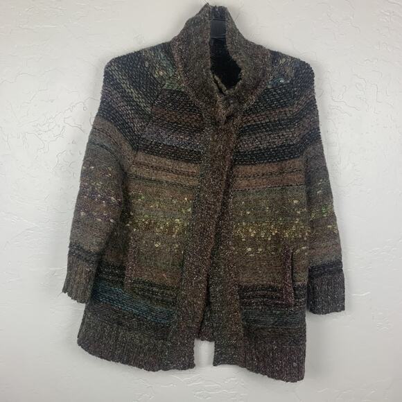 Free People Oversized Sweater Womens XS Multicolor Alpaca Blend Boho Knit - Picture 1 of 10